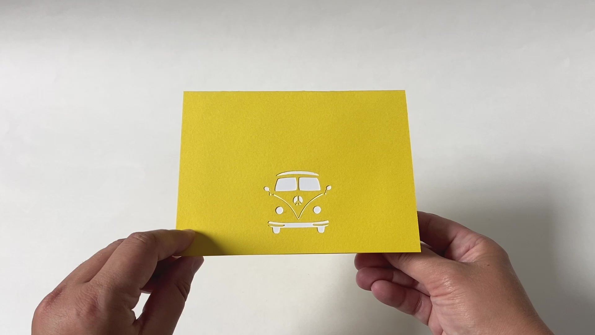 Groovy Peace Bus Pop Up 3D Greeting Card inspired by Volkswagen Bus VW
