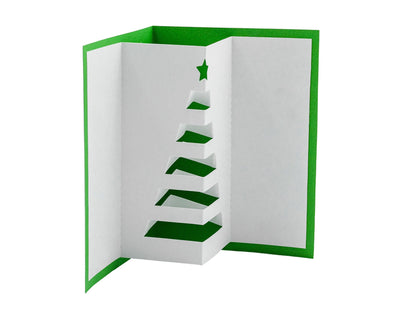 Minimal Christmas Tree Pop Up Card | Modern Holiday Greeting Card | Chic Design 3D Card | Handmade Holiday Gifts | Evergreen Tree Decor