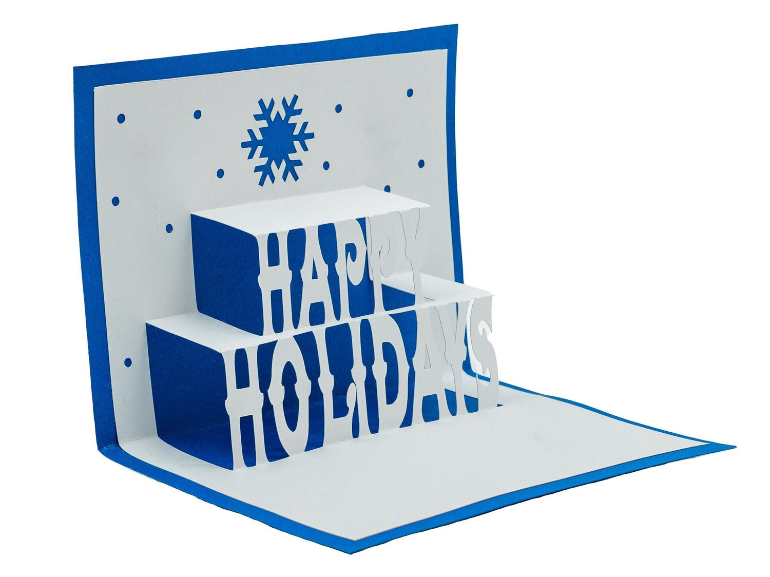 Bulk Set of 12 Happy Holidays Snowflake Pop Up 3D Greeting Card