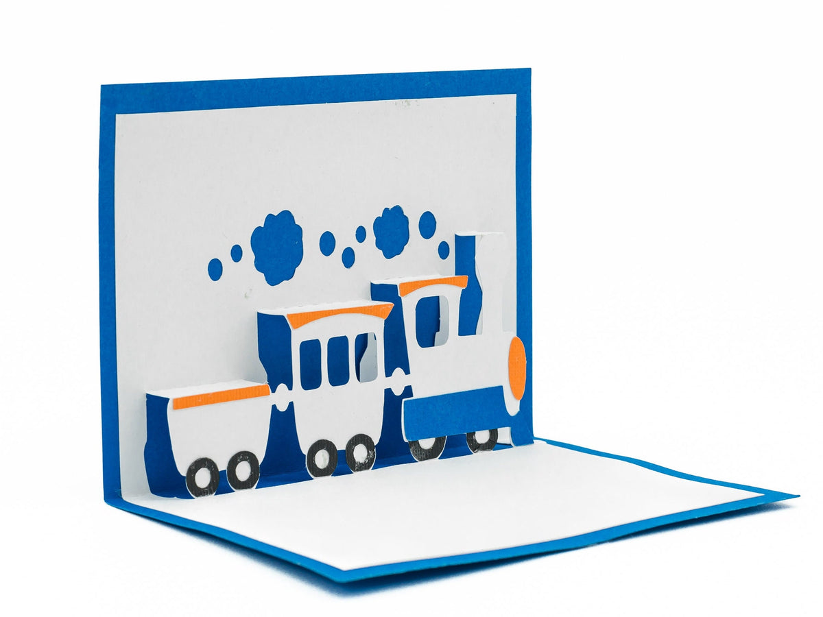 Choo Choo Train Pop Up 3D Greeting Card | Playful Locomotive Art | Cut ...