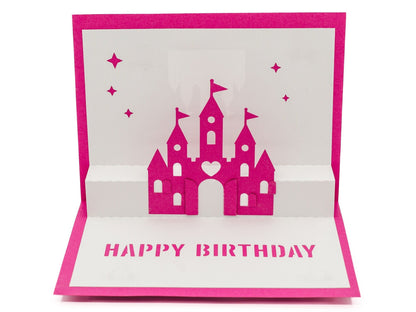 Fairytale Castle Birthday 3D Pop Up Card | Princess Design Greeting | Handmade Special Gift | Unique Whimsical Keepsake | Magical Gift