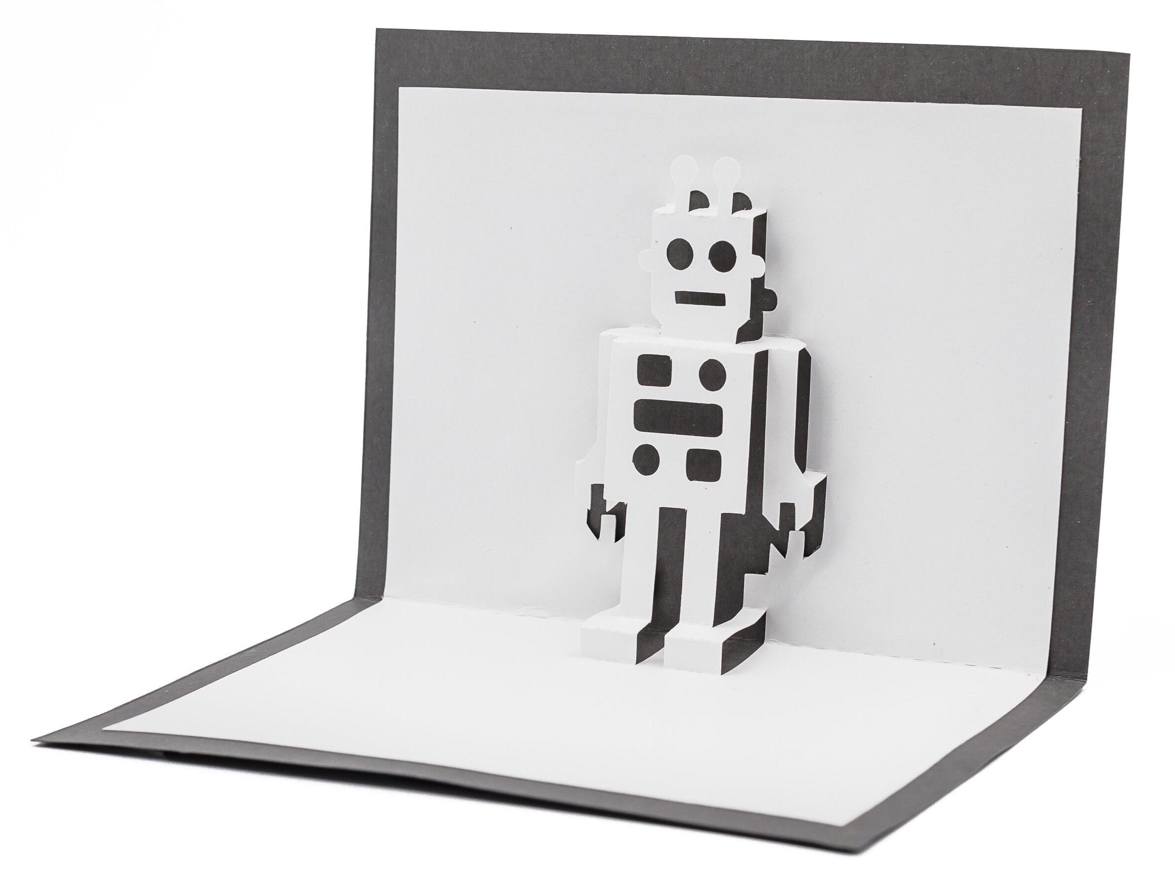 Retro Robot Pop Up 3D Greeting Card