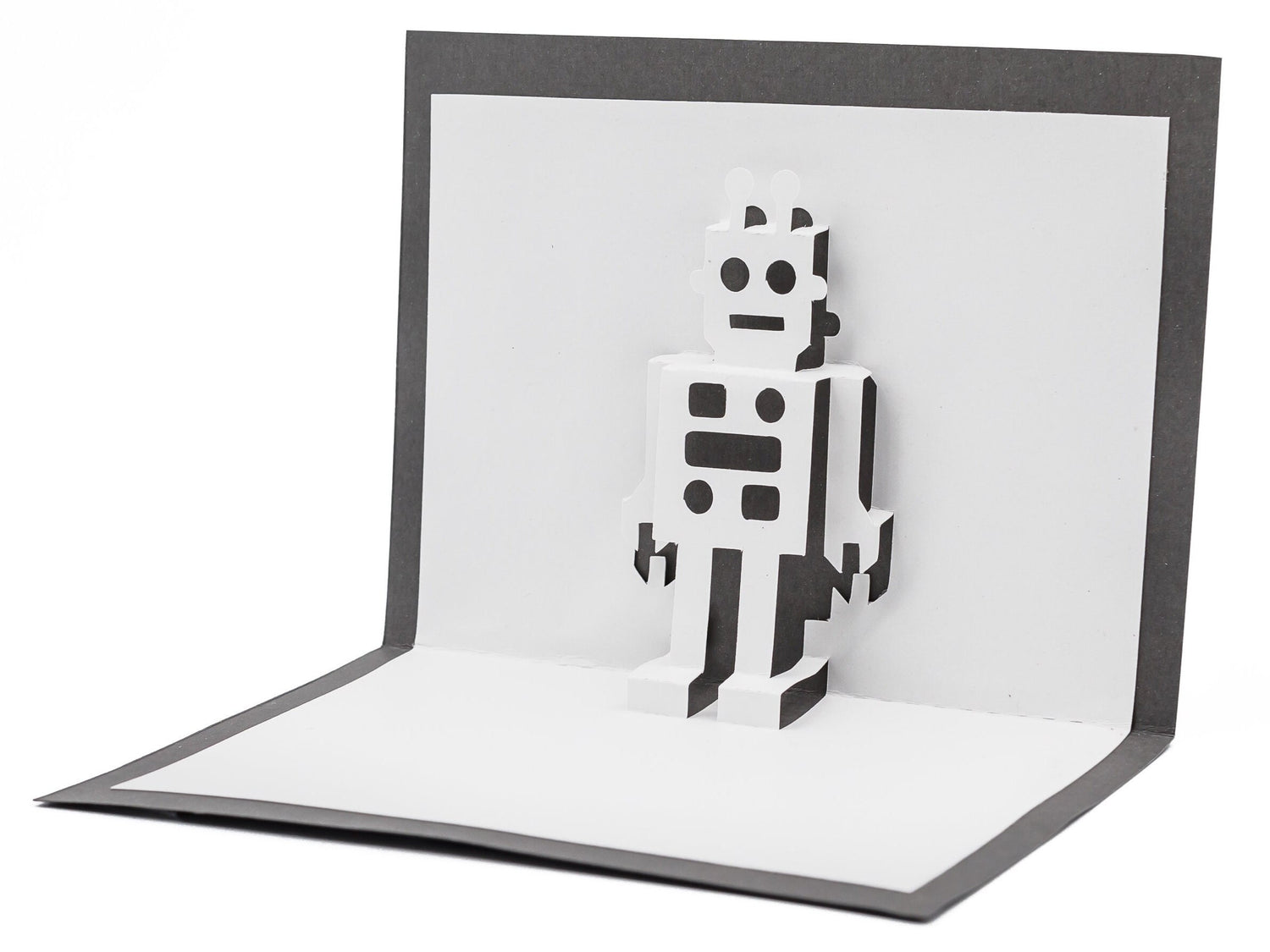 Retro Robot Pop Up 3D Greeting Card | Robot Birthday Card | Kids Bday Party | Unique Paper Art | Cute Fun Robot Decor | Futuristic Design
