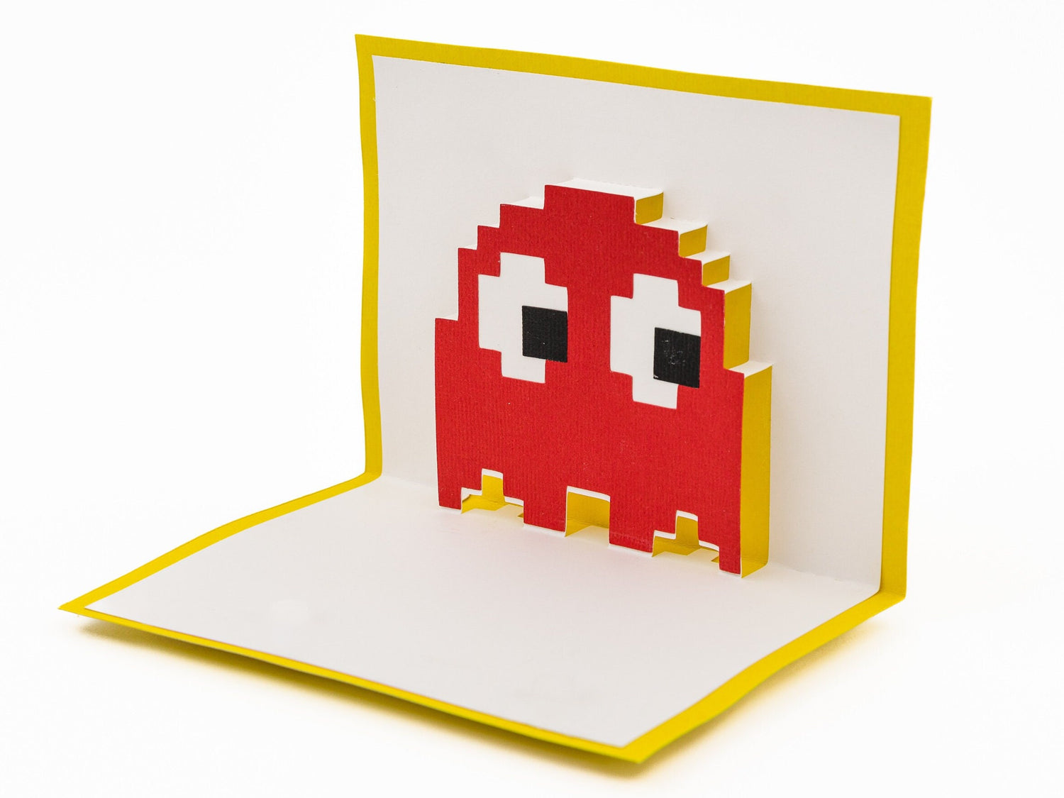 Pac-Man Chase Ghost Gang 8 Bit Vintage Video Game Pop Up 3D Greeting Card