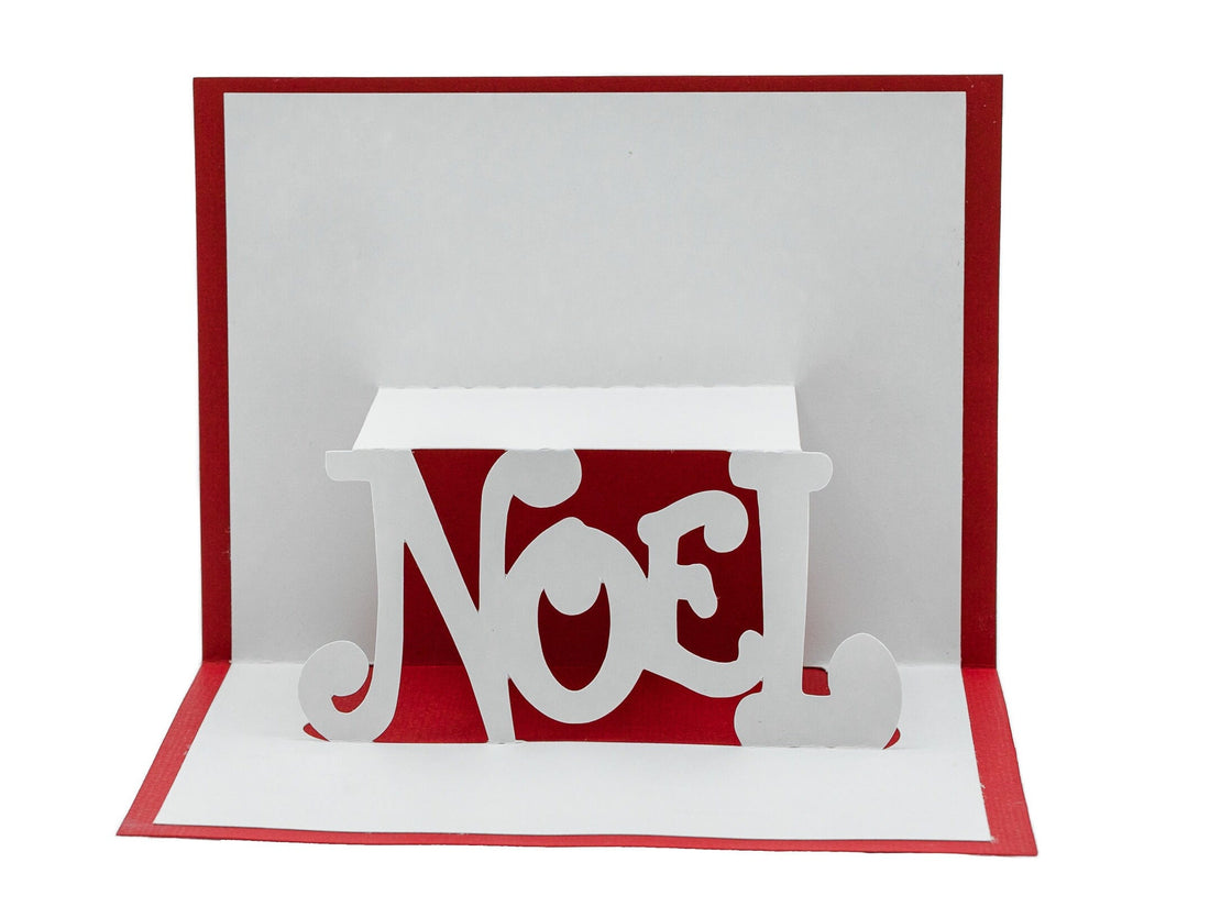 Noel Modern 3D Pop-Up Christmas Card: Minimalist Greeting, Handmade Paper Art Holiday Decor Gift