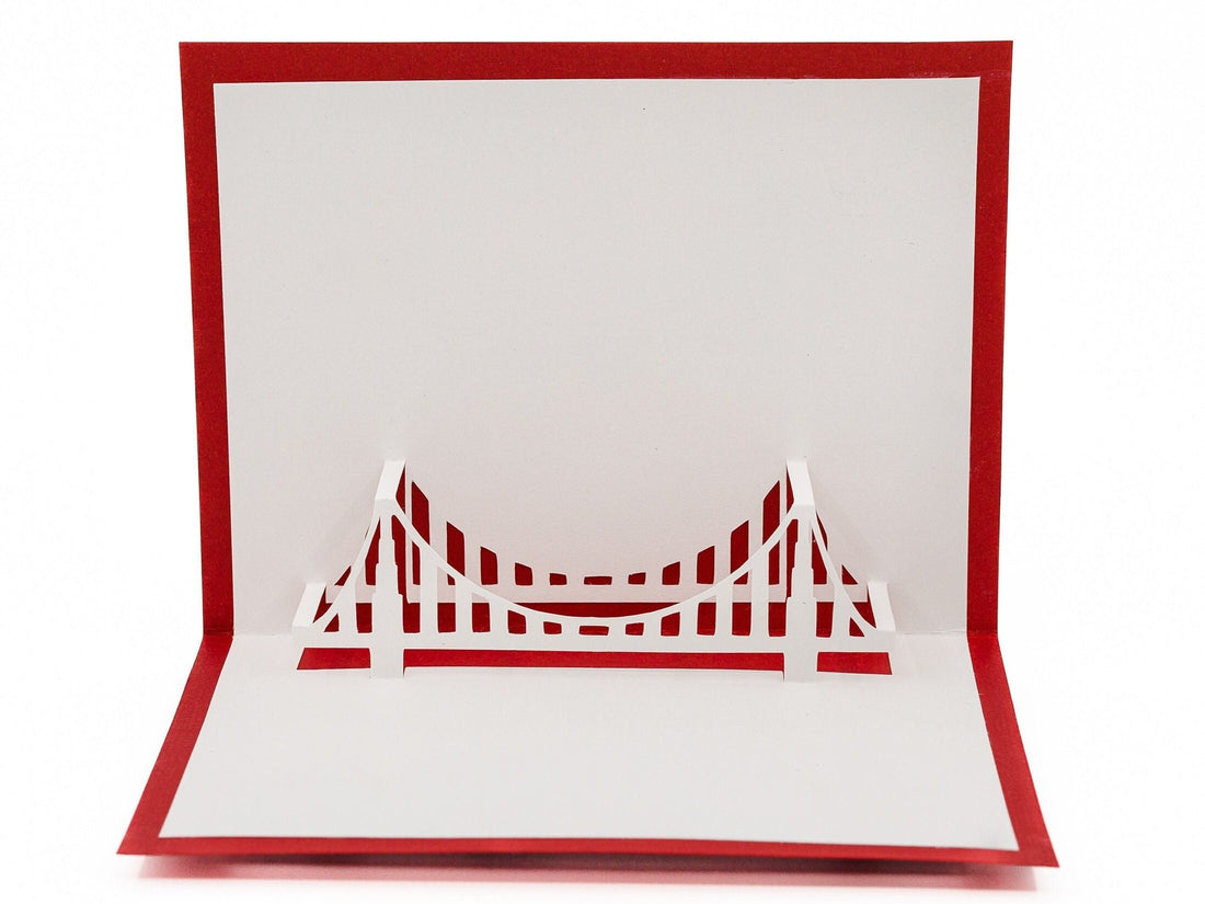 Golden Gate Bridge 3D Pop Up Greeting Card | Iconic Landmark Art | San Francisco Post Card | Unique Keepsake | Contemporary Birthday Card
