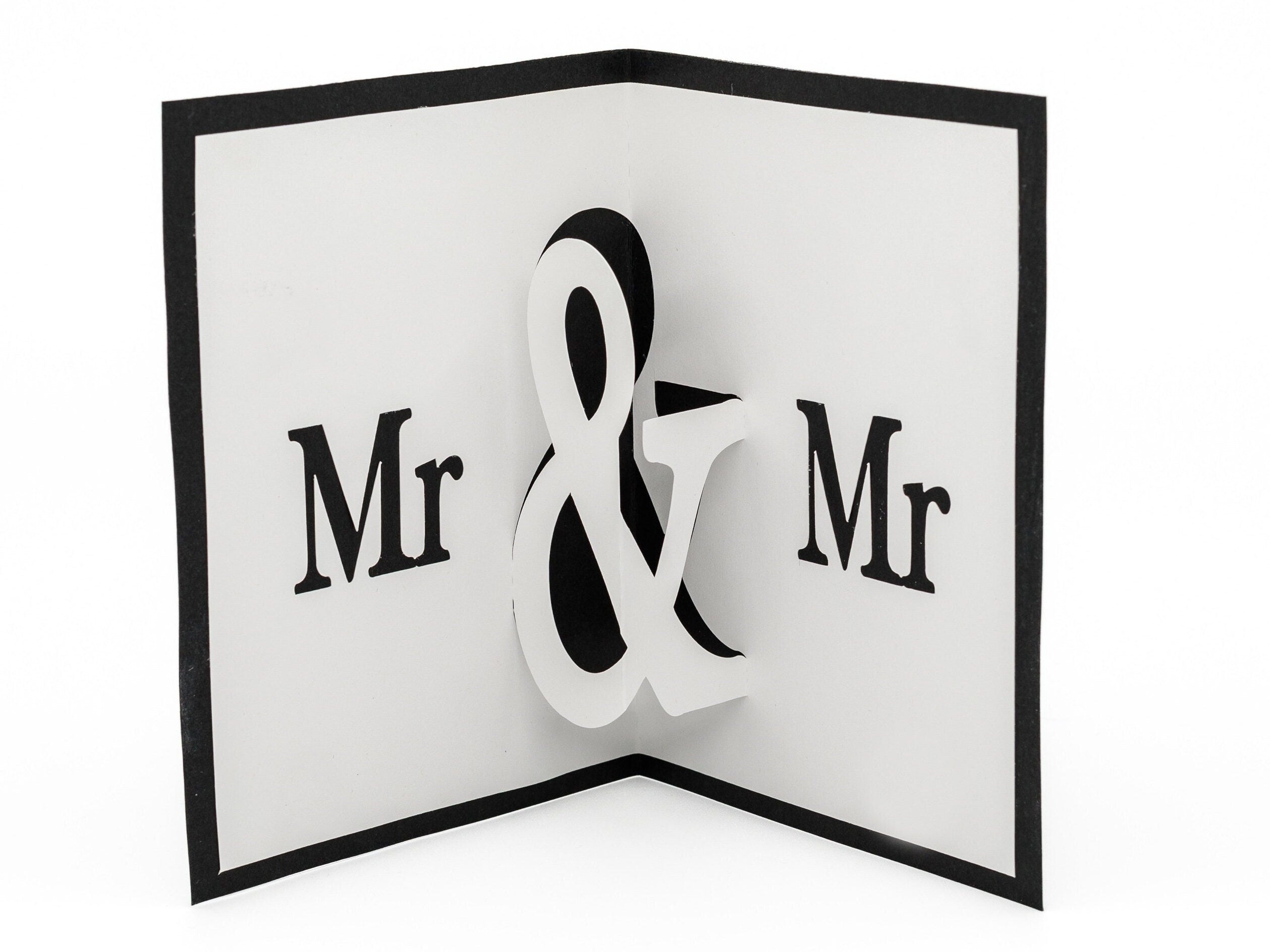 Mr. and Mr. Gay Wedding Pop Up 3D Greeting Card | LGBTQ Celebration | Elegant Design | Unique Keepsake | Anniversary and Engagement Gift