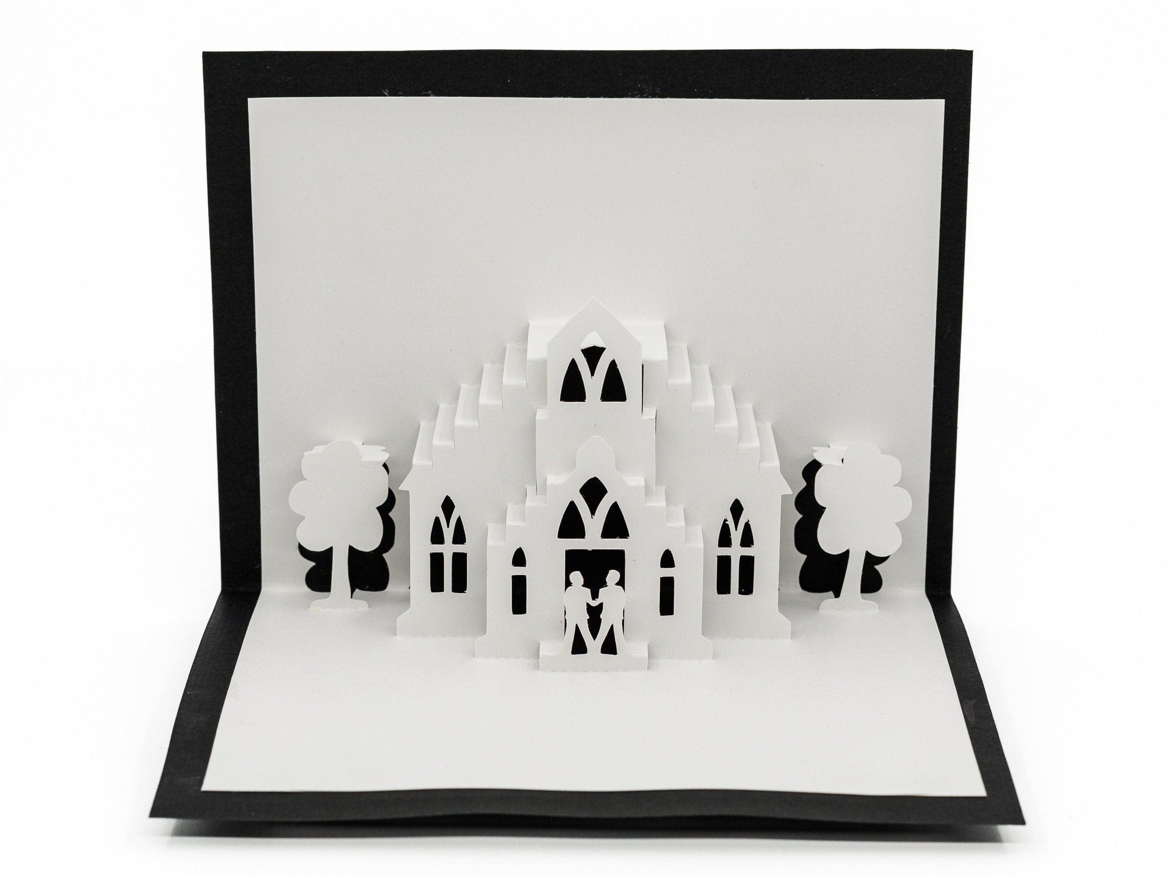 Gay Chapel Wedding Pop Up 3D Greeting Card | Mr. and Mr. Celebration | Elegant Design | Unique Keepsake | Anniversary and Engagement Gift