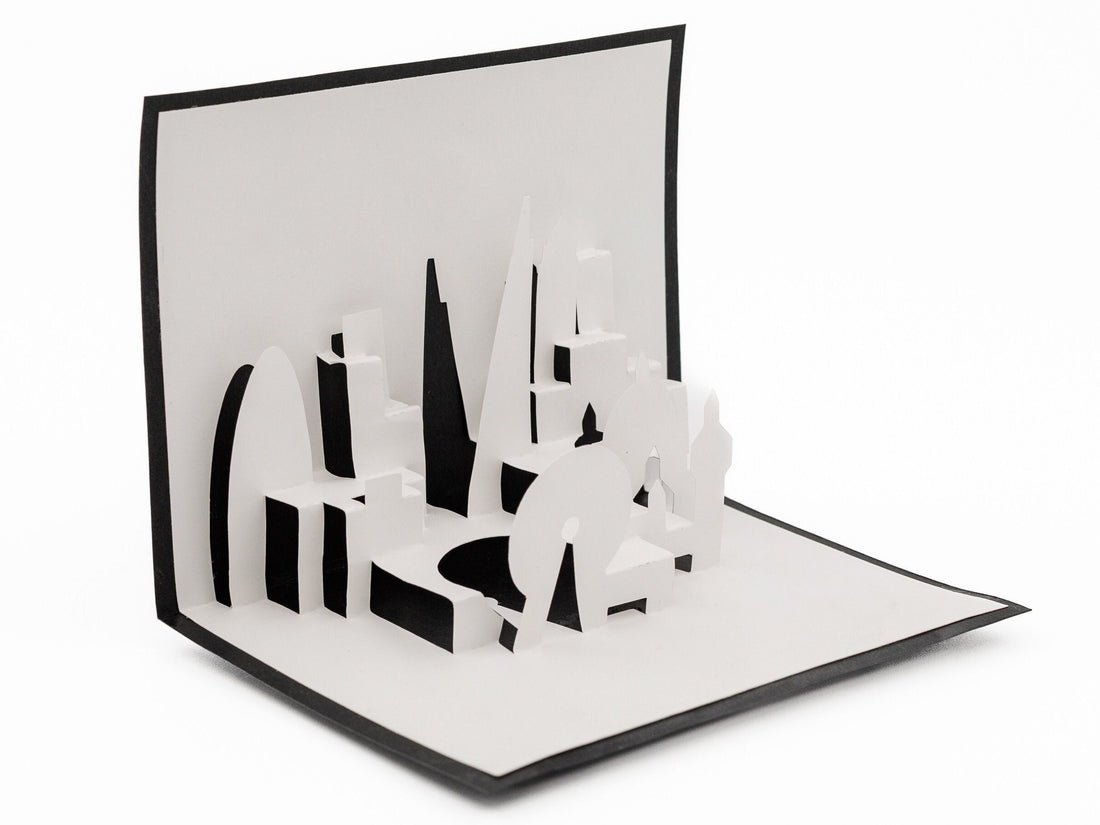 London Skyline 3D Pop-Up Card: Handcrafted Cityscape Art featuring Tower Bridge, St. Paul&