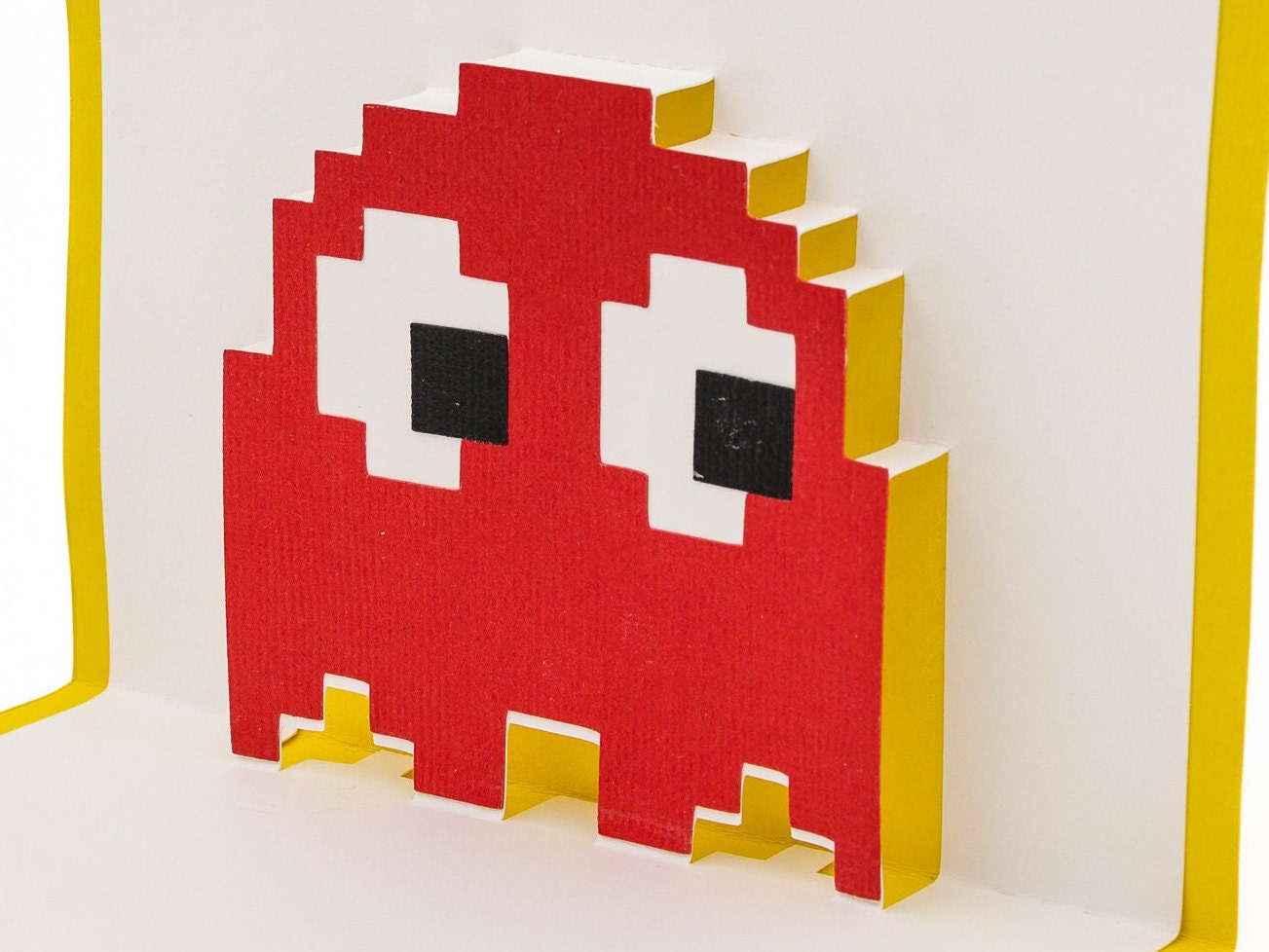 Pac-Man Chase Ghost Gang 8 Bit Vintage Video Game Pop Up 3D Greeting Card