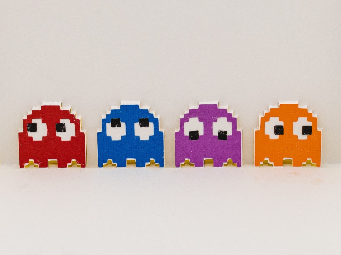 Pac-Man Four Ghost 8 Bit Vintage Video Game Retro Pop Up 3D Greeting Card