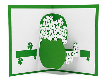 Pot of Gold Pop Up 3D Greeting Card | Lucky Leprechaun Pot | St Patrick&